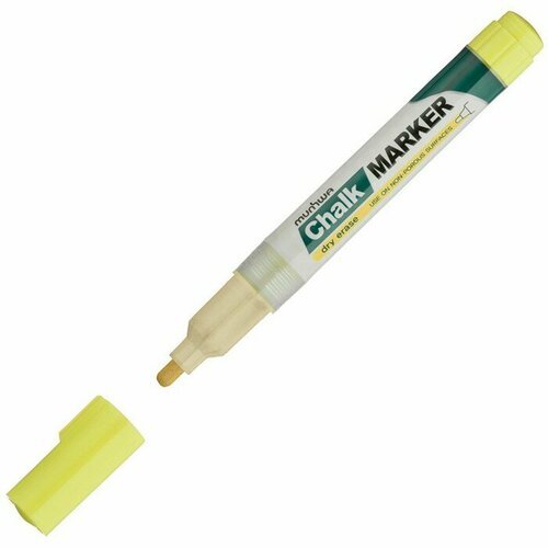 Маркер меловой MunHwa 'Chalk Marker', сухостираемый, 3 мм, на спиртовой основе, желтый (CM-08)