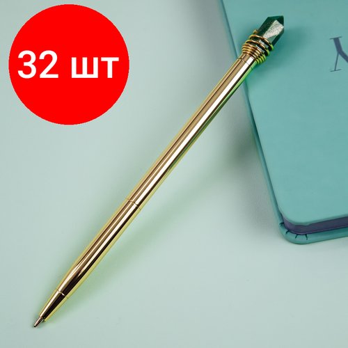 Комплект 32 шт, Ручка шариковая автоматическая MESHU 'Gloss crystal' синяя, 1.0мм