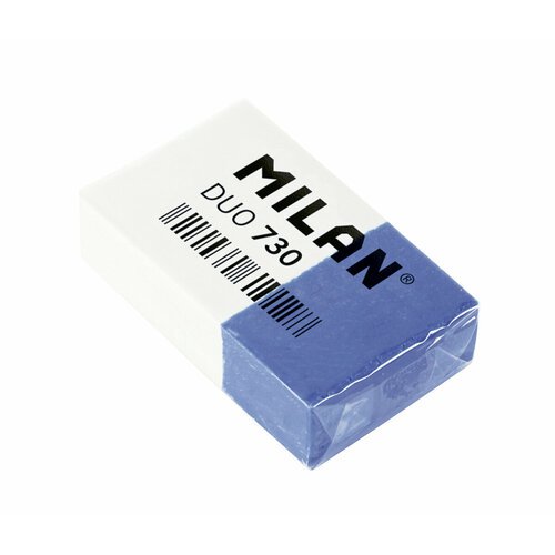 Мягкий ластик 30 шт. 'Milan' прямоугольный Duo 730 3,9 х 2,4 х 1 см CPM730 бело-голубой