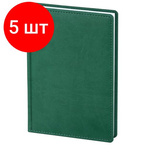 Комплект 5 штук, Ежедневник недатированный зелёный, А5.143х210мм,176л, ATTACHE Сиам