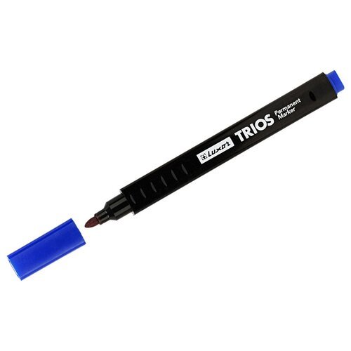 Маркер перманентный Luxor 'Trios' синий, пулевидный, 2,5 мм