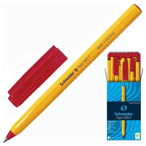 Ручка шариковая одноразовая Schneider Tops 505 F красная (толщина линии 0.4 мм)