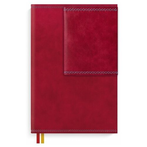 Ежедневник недатированный + обложка для паспорта 'Баффало', красный, А5+, 160 листов