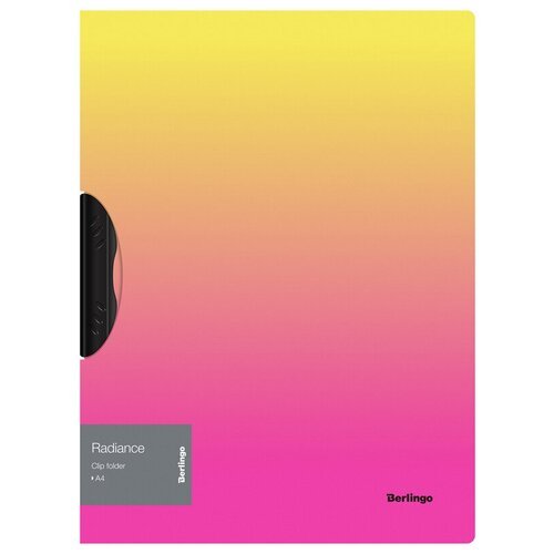 Berlingo Папка с клипом Radiance А4, 450 мкм, пластик, желтый/розовый градиент