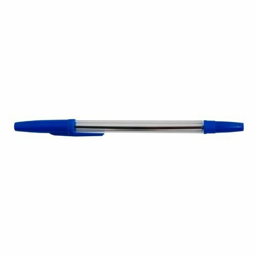 Ручка шариков. Buro корп. прозрачный d=0.7мм чернила син. кор. карт. сменный стержень линия 0.5мм шест