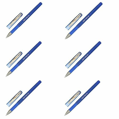 Unomax Ручка гелевая неавтоматическая TopTekGelGoldDC, 0,5 мм, синяя, манжета, 6 уп.