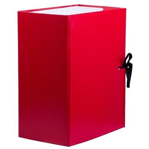 OfficeSpace Короб архивный с завязками 32х24х15 см, бумвинил, красный