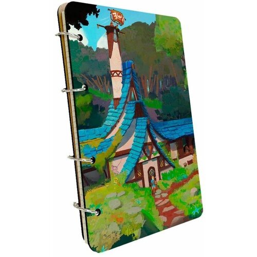 Ежедневник со сменными блоками на кольцах, A5 120 листов с деревянной обложкой игра The Legends of Zelda - 125