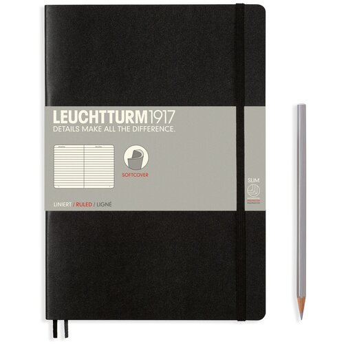 Записная книга Leuchtturm1917 349296 черный B5, 60 листов, черный, цвет бумаги бежевый