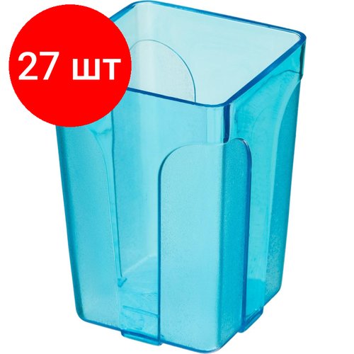 Комплект 27 штук, Подставка-стакан Attache City, прозр. синий