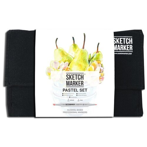 SketchMarker Набор маркеров Pastel Set, черный, 24 шт.