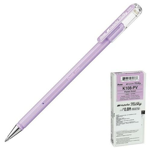 Ручка гелевая Hybrid Milky узел 0.8мм, чернила пастельные фиолетовые K108-PV