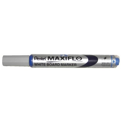 Маркер для доски Maxiflo, 4 мм, перо пулеобразное, цвет: синий, Pentel