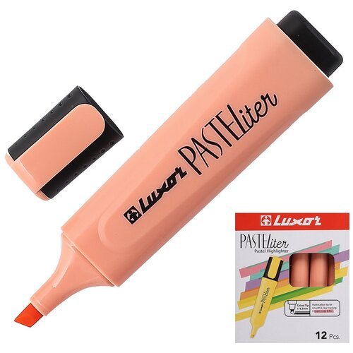 Маркер текстовыделитель Luxor Pasteliter, 5.0 мм, пастельный оранжевый
