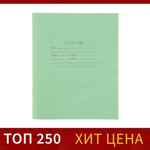 Тетрадь 18 листов линейка 'Зелёная обложка', офсет №1, 58-63 г/м2, белизна 90%(200 шт.)
