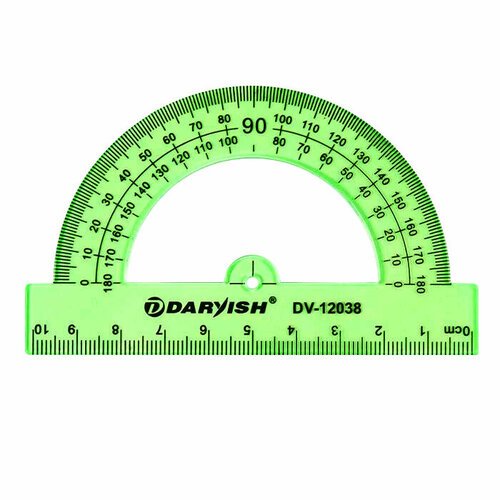 Darvish Транспортир 10 см,180°, ассорти
