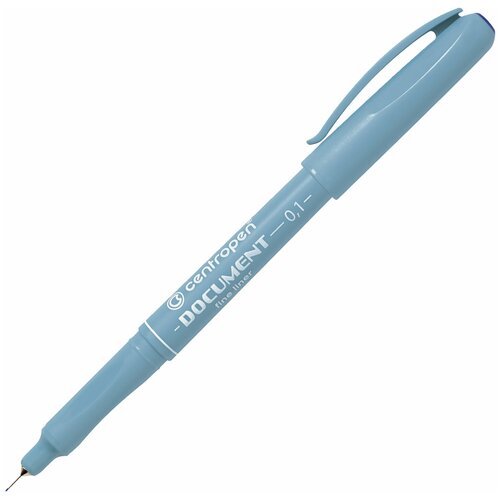 Ручка капиллярная (линер) синяя CENTROPEN 'Document', трехгранная, линия письма 0,1 мм, 2631/0,1, 2 2631 0110