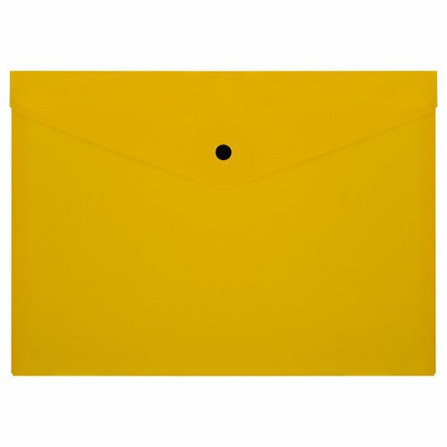 Папка-конверт на кнопке Стамм А4, 150мкм, прозрачная, желтая