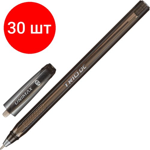 Комплект 30 штук, Ручка шариковая неавтомат. Unomax/Unimax TrioDC tinted 0.7, масл, черн