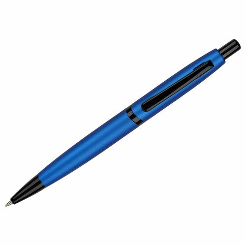 Ручка шариковая Luxor 'Dunes' синяя, 0,7мм, корпус синий электрик, кнопочный механизм, футляр