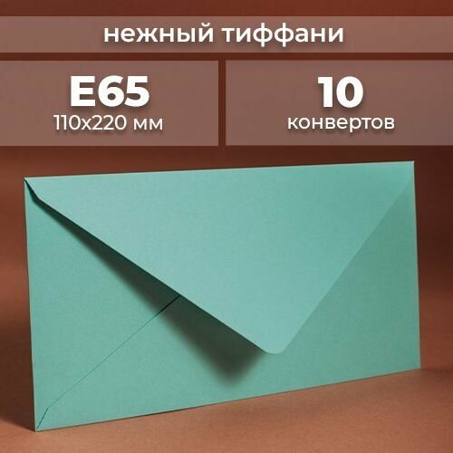Набор конвертов для денег Е65 (110х220мм)/ Конверты подарочные из дизайнерской бумаги голубой 10 шт.