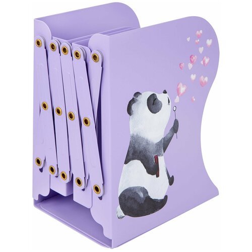 Подставка-держатель для книг и учебников BRAUBERG KIDS 'Panda', раздвижная, металлическая, 238064