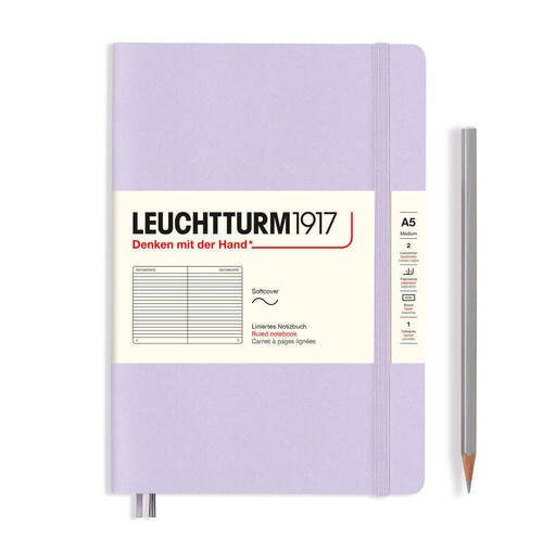 Записная книжка Leuchtturm, A5, в линейку, 123 страницы, сиреневая