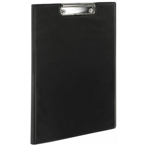 BRAUBERG Папка-планшет с верхним прижимом и крышкой, А4, черный