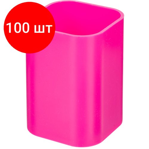 Комплект 100 штук, Подставка-стакан для ручек Attache, розовый