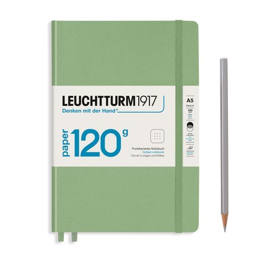 Блокнот Leuchtturm Edition А5, в точку, пастельный зеленый, 203 страниц, твердая обложка