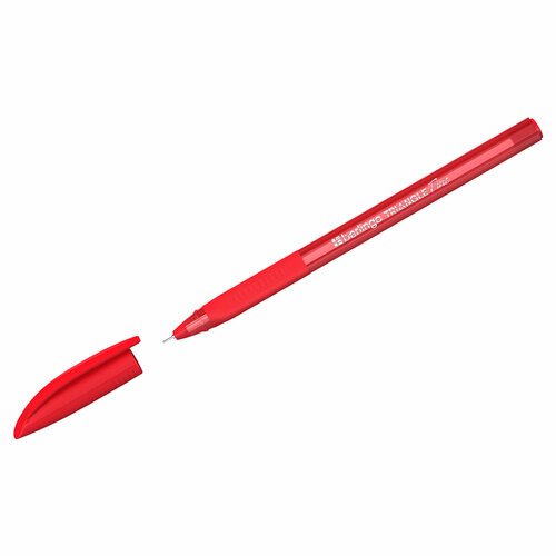 Комплект 30 шт, Ручка шариковая Berlingo 'Triangle Fine' красная, 0.3мм, трехгран, грип