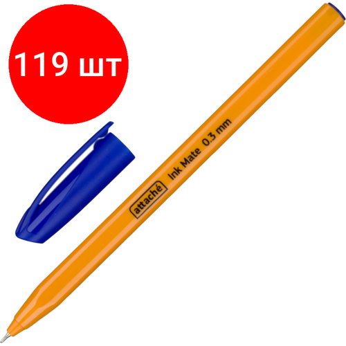 Комплект 119 штук, Ручка шариковая неавтомат. Attache Ink Mate линия 0.3мм оранжев. корп