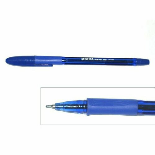 Ручка шариковая прозрачный корпус (BEIFA) сияя, масляная 0,5мм Студент арт. ТА 317800-BL. Количество в наборе 12 шт.