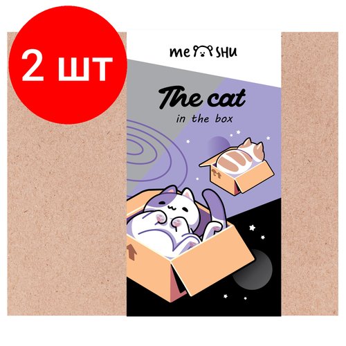 Комплект 2 шт, Набор канцелярских принадлежностей подарочный MESHU 'Cat in box', 35 предметов