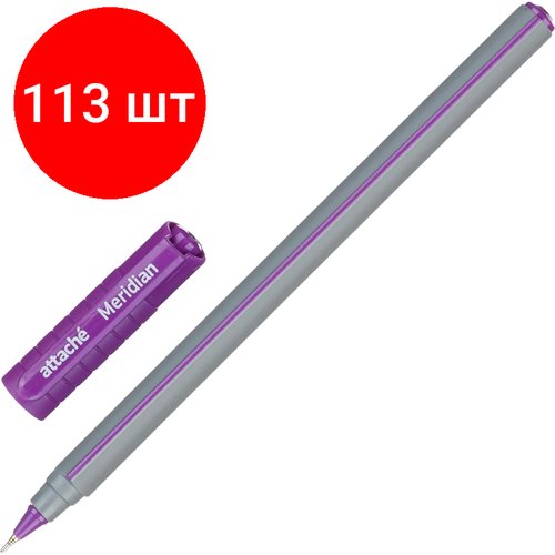 Комплект 113 штук, Ручка шариковая неавтомат. Attache Meridian, 0.35мм, масл, фиолет. корп