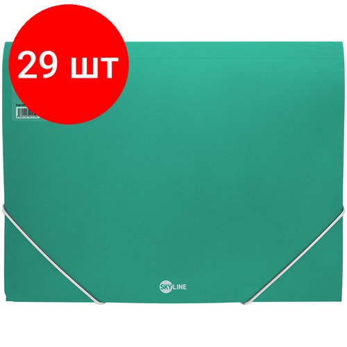 Комплект 29 шт, Папка на резинке Berlingo 'Skyline', А4, 500мкм, зеленая