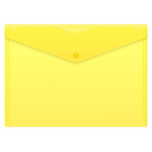 Папка Buro Конверт на кнопке A4 пластик 0.12мм желтый
