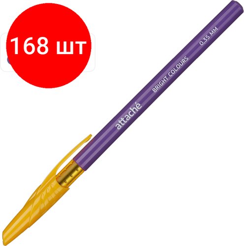 Комплект 168 штук, Ручка шариковая неавтомат. Attache Bright colours 0.35мм, син, масл, асс