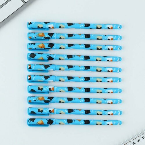 Ручка шариковая синяя паста 0.7 мм «Котики» (комплект из 30 шт)