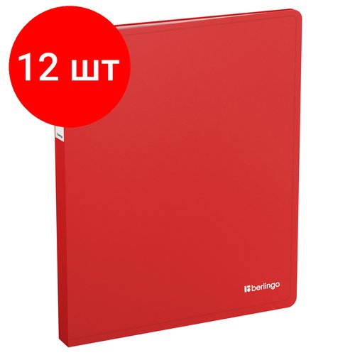 Комплект 12 шт, Папка с 40 вкладышами Berlingo 'Soft Touch', 25мм, 700мкм, красная, с внутр. карманом