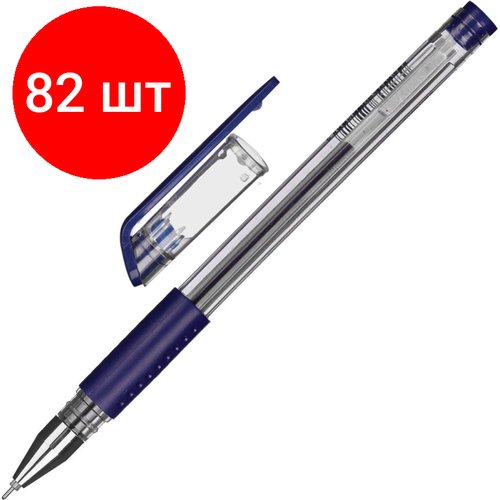Комплект 82 штук, Ручка гелевая неавтомат. Attache Gelios-030 синий, игольч,0.5мм, манж