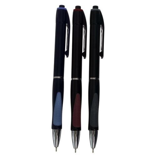 Ручка шариковая, автоматическая, 0.5 мм, Vinson, с резиновым держателем, стержень масляный синий, микс./В упаковке шт: 36