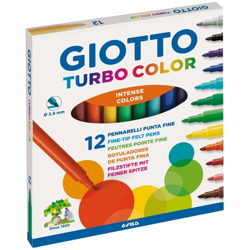GIOTTO Набор фломастеров Turbo Color (416000), черный, 12 шт.
