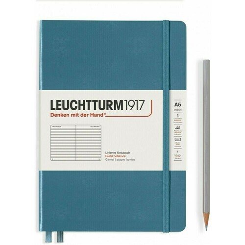 Записная книжка Leuchtturm Rising Colours, в линейку, голубой камень, 251 страница, твердая обложка, А5