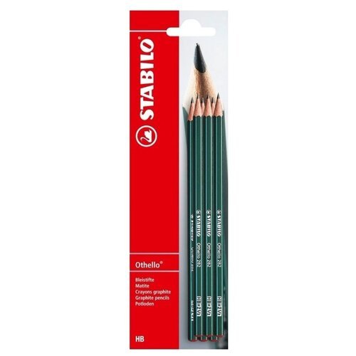 STABILO Набор чернографитных карандашей Othello HB, 6 шт (282/6-1B) зелeный 3 шт.