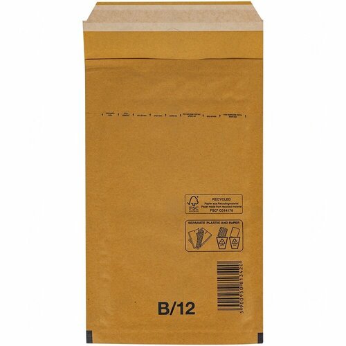 Бурый крафт пакет с прослойкой, 14*22 см, B-12-G (В/00), 100 шт.