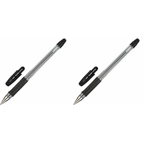 Pilot Ручка шариковая неавтоматическая, 0,22 мм, черная, манжета, 2 уп.