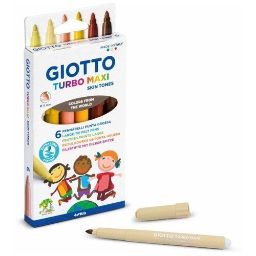 Giotto Giotto Turbo Maxi Skintones фломастеры 6 шт в упаковке