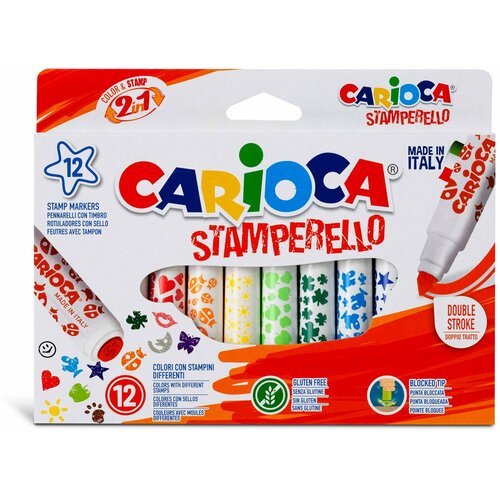 Carioca Фломастеры со штампами Stamperello 12 цв 42240