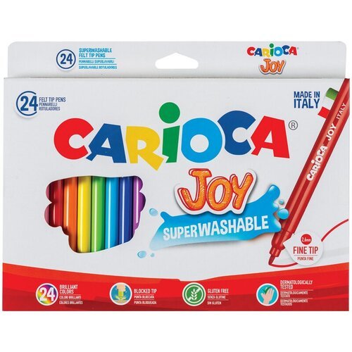 Фломастеры Carioca 'Joy', 24цв, смываемые, картон, европодвес